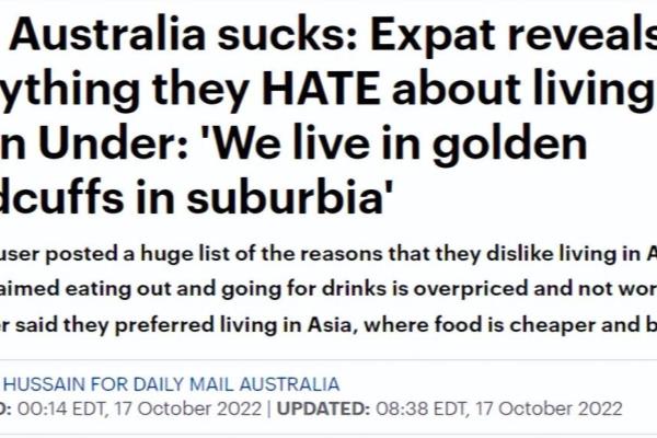 前些年移民澳大利亚的人后悔了没有（不如亚洲实惠）.